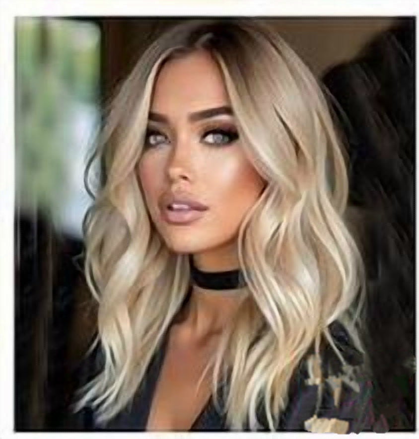 E7 12 inch balayage blonde wig, premium human hair
