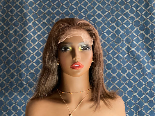 10" Brown Bob Wig — Human Hair