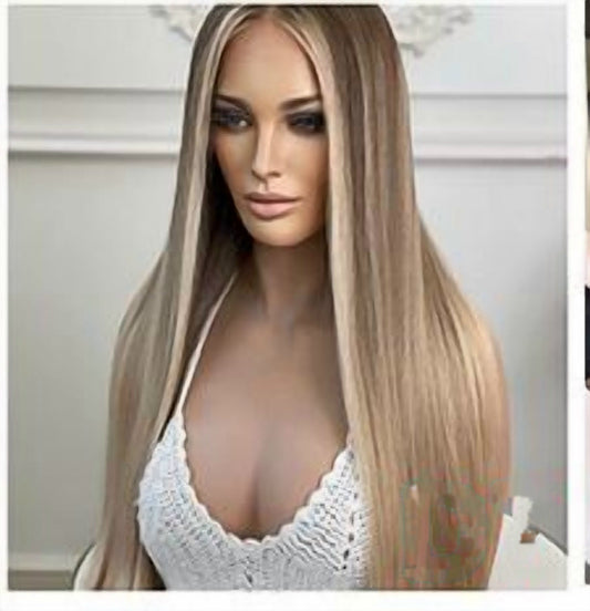 D7 20 inch balayage blonde wig, premium human hair