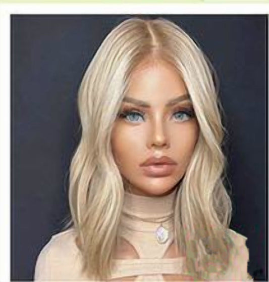 E1 12 inch balayage blonde wig, premium human hair