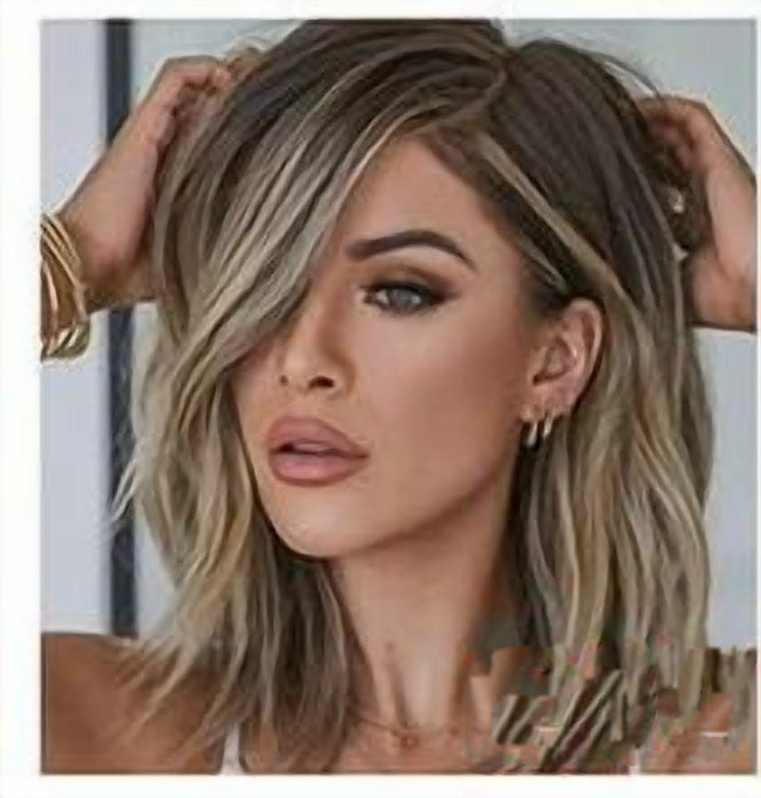 E10 12 inch balayage brunette wig, premium human hair