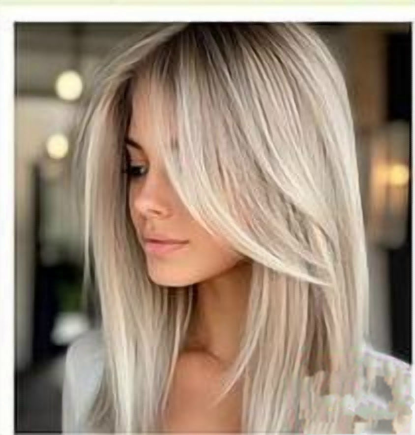 E3 12 inch balayage blonde wig with fringe, premium human hair