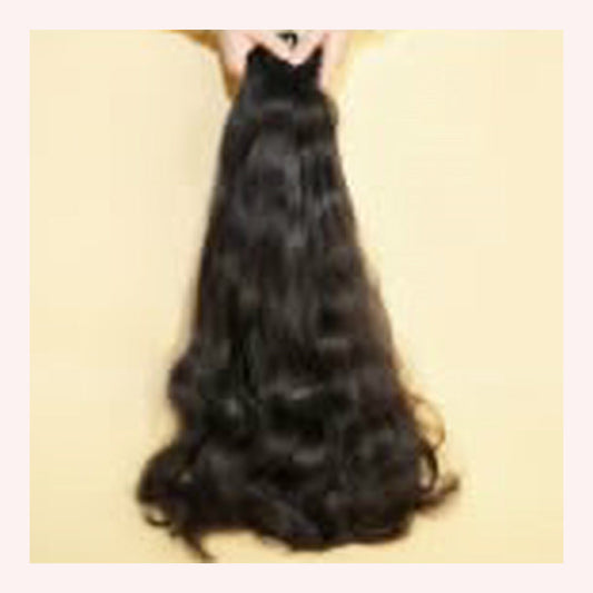 Double Drawn human hair bundles, wavy