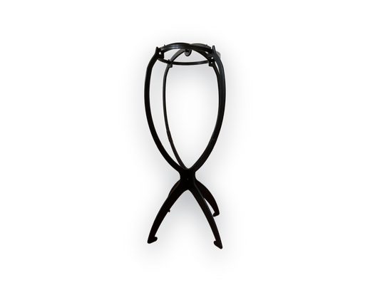 Black folding wig stand, collapsible display and storage stand